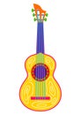 Mexican guitar. Traditional holiday item. Stylized illustration for celebration Cinco de Mayo.