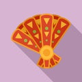 Mexican hand fan icon, flat style
