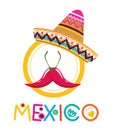 Mexican hat and chillis vector design