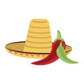 Mexican hat and chillis