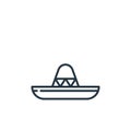 mexican hat icon vector from cinco de mayo concept. Thin line illustration of mexican hat editable stroke. mexican hat linear sign Royalty Free Stock Photo