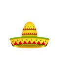 Mexican Hat Sombrero on White Background Royalty Free Stock Photo