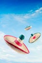 Mexican hat / sombreros in the sky Royalty Free Stock Photo