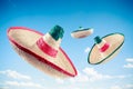Mexican hat / sombreros in the sky Royalty Free Stock Photo