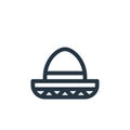 mexican hat vector icon isolated on white background. Outline, thin line mexican hat icon for website design and mobile, app Royalty Free Stock Photo