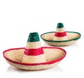 Mexican hats / sombreros isolated on white Royalty Free Stock Photo