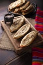 Mexican Homemade Tlacoyos Chicharron