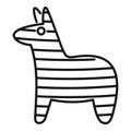 Mexican horse icon, outline style