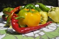 Mexican hot chili peppers colorful mix Royalty Free Stock Photo