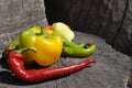 Mexican hot chili peppers colorful mix Royalty Free Stock Photo