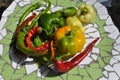 Mexican hot chili peppers colorful mix Royalty Free Stock Photo