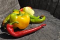 Mexican hot chili peppers colorful mix Royalty Free Stock Photo