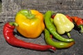 Mexican hot chili peppers colorful mix Royalty Free Stock Photo