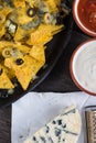 Mexican hot street food nachos with salsa dip Royalty Free Stock Photo