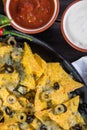 Mexican hot street food nachos with salsa dip Royalty Free Stock Photo