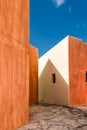 Mexican house painted wall and roof detail Royalty Free Stock Photo