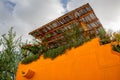 Mexican house painted wall and roof detail Royalty Free Stock Photo