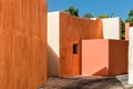 Mexican house painted wall and roof detail Royalty Free Stock Photo