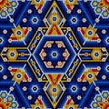 Mexican huichol art style pattern