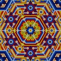 Mexican huichol art style seamless pattern