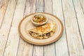 Mexican huitlacoche quesadilla with corn mushroom and melted strong cheese Royalty Free Stock Photo