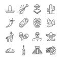 Mexican icons set