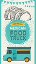 Mexican illustrations - burrito, tacos, quesadilla for food truck