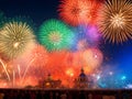 Mexican Independence day fireworks celebration-Generative ai