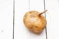 Mexican jicama tuber on white background