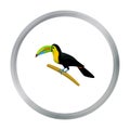 Mexican keel-billed toucan icon in cartoon style isolated on white background. Mexico country symbol stock vector