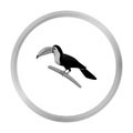 Mexican keel-billed toucan icon in monochrome style isolated on white background. Mexico country symbol stock vector