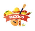 Mexican logo and badge design. Royalty Free Stock Photo