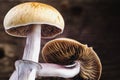 The Mexican magic mushroom is a psilocybe cubensis, whose main active elements are psilocybin and psilocin - Mexican Psilocybe Royalty Free Stock Photo