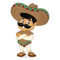 Mexican man cartoon folding hands Royalty Free Stock Photo