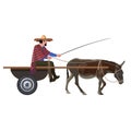 Man with in donkey cart