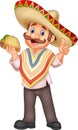 Mexican man holding taco Royalty Free Stock Photo