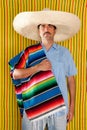 Mexican man serape poncho hat sombrero Royalty Free Stock Photo