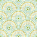 Ethnic circle shapes seamless geometric pattern.