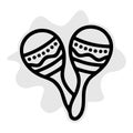 Mexican maracas line icon, music and instrument, sound sign vector graphics