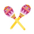 Mexican maracas vector illustration. Musical instruments maracas