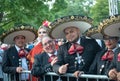 Mexican mariachi band wearing typical costumes and hats
