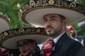 Mexican mariachi man and woman in classic hats