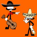 Mexican mariachi pictogram cartoon4