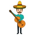 mexican mariachi playing guitar avatar character