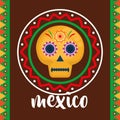 Mexican mask celebration icon