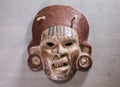 Mexican Mayan Aztec wood and ceramic mask