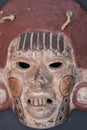 Mexican Mayan Aztec wood and ceramic mask