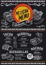 Mexican menu restaurant, food template.