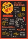 Mexican menu restaurant, food template.