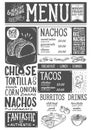 Mexican menu restaurant, food template.